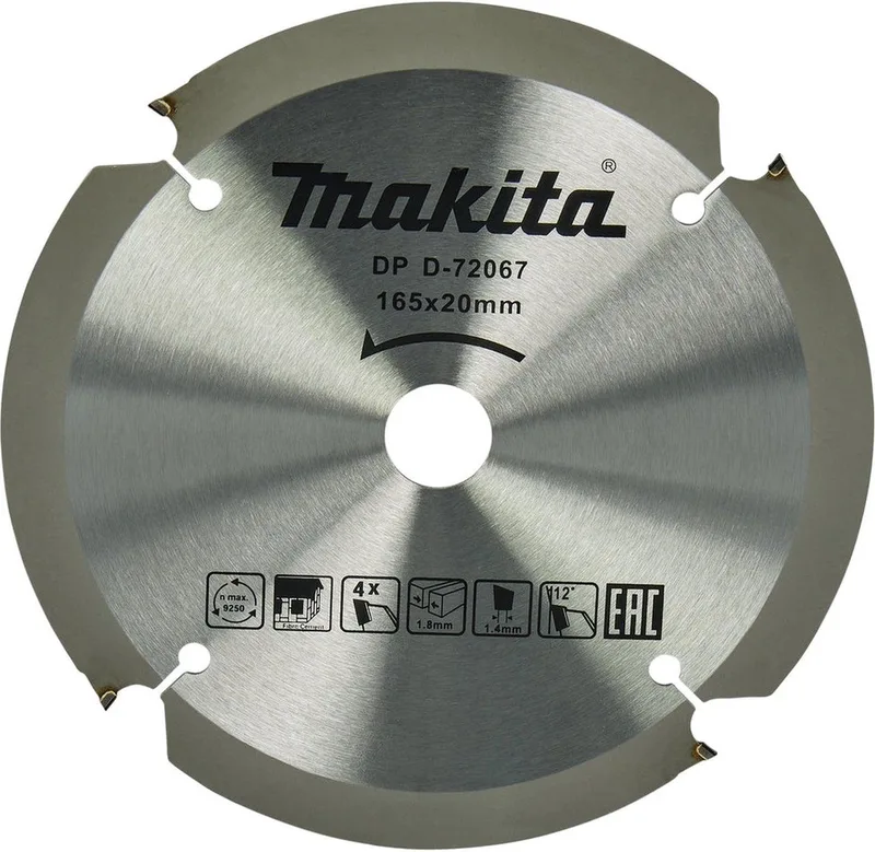 Ø 165mm Asgat 20mm 4T Cirkelzaagblad voor Vezelcementplaat | Specialized - D-72067 de Makita – image du produit