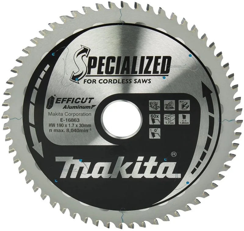 Lame de Makita EFFICUT. 190x30x60 E-16863 Makita E-16863 Diamètre:190 mm Nombre de dents:60 de Makita – image du produit