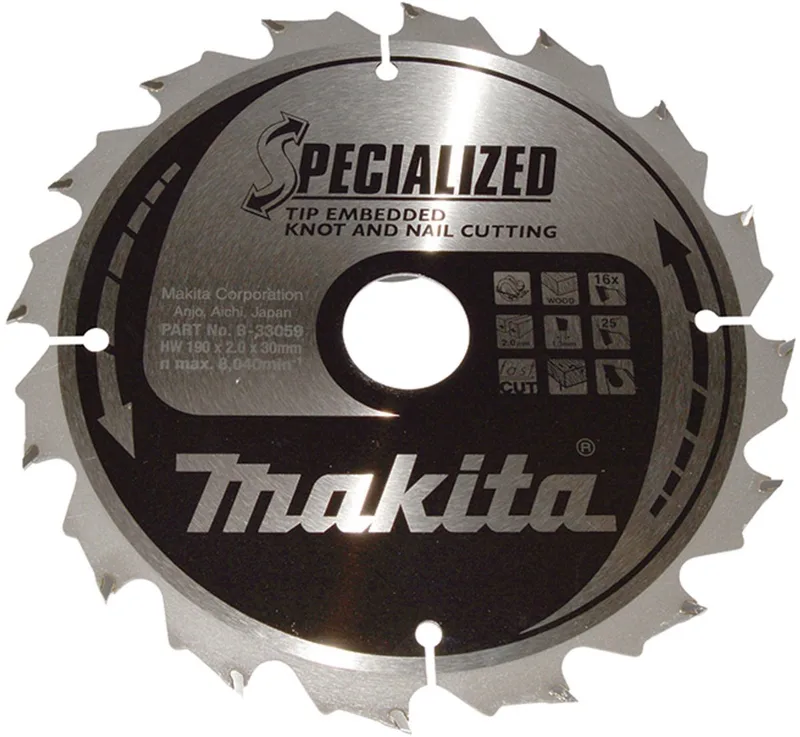 B-33059 SPECIALIZED B-33059 Lame de scie circulaire 190 mm 1 pc(s) de Makita – image du produit