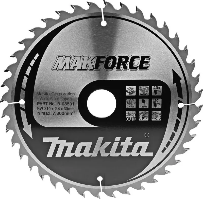 Ø 210mm Asgat 30mm 40T Cirkelzaagblad voor Hout | Makforce - B-08501 van Makita – productafbeelding