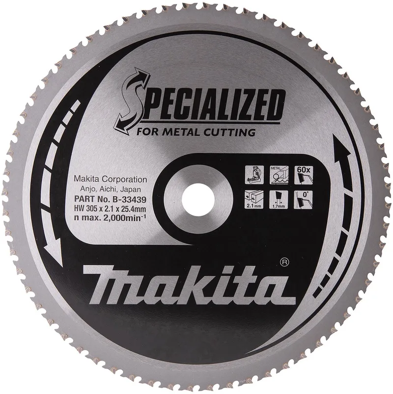 B-33439 SPECIALIZED B-33439 Lame de scie circulaire 305 x 25.4 mm Nombre de dents: 60 1 pc(s) de Makita – image du produit