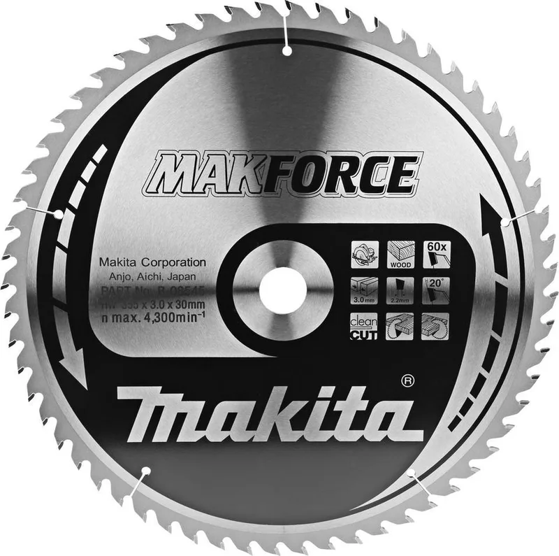 Ø 355mm Asgat 30mm 60T Cirkelzaagblad voor Hout | Makforce - B-08545 van Makita – productafbeelding