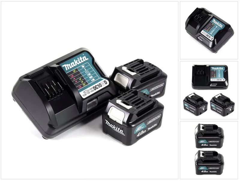 Power Source Kit 12V mit 2x BL1041B Akku 4,0Ah + DC10WD Ladegerät Akkupacks de Makita – image du produit