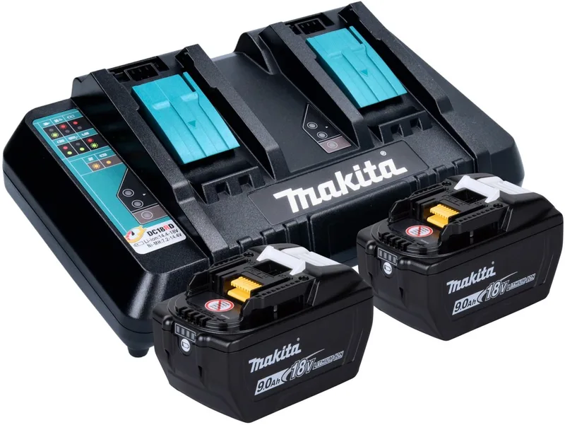 Power Source Kit 18 V met 2x BL 1890 accu 9,0 Ah + DC 18 RD dubbele snellader de Makita – image du produit