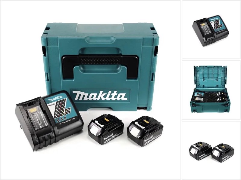 Power Source Kit 18V met 2x BL1830B Akku 3,0Ah + DC18RC Oplader ( 196693-0 ) + Makpac de Makita – image du produit