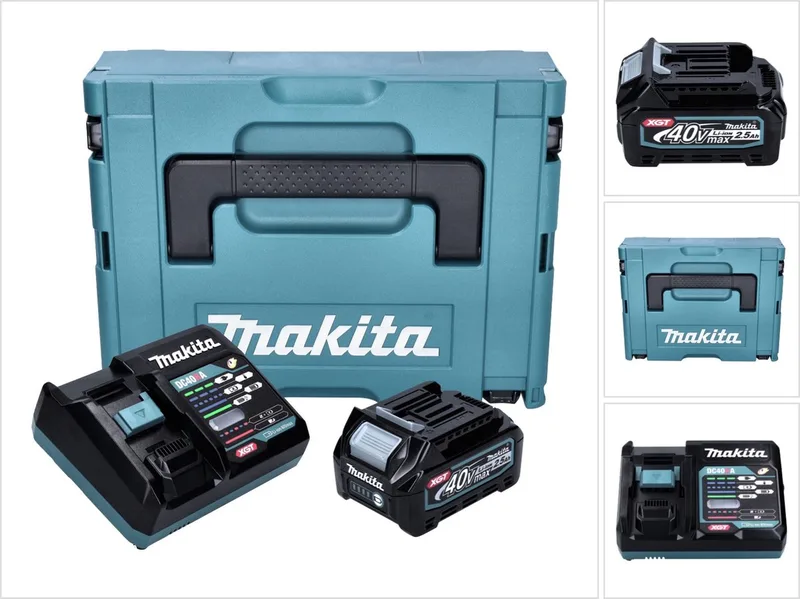 Power Source Kit 1x BL 4025 accu 40 V max. 2,5 Ah XGT + DC 40 RA lader + Makpac de Makita – image du produit