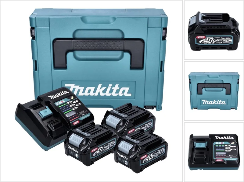 Power Source Kit 3x BL 4025 accu 40 V max. 2,5 Ah XGT + DC 40 RA lader + Makpac von Makita – Produktbild