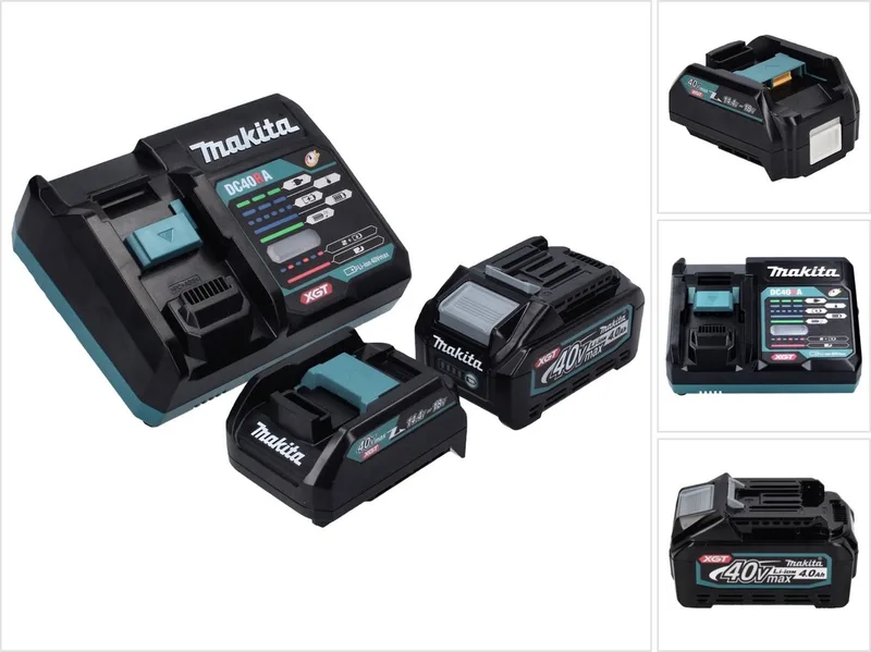 Power Source Kit 40 V max. met 1x BL 4040 accu 4,0 Ah XGT + DC 40 RA snellader XGT LXT + ADP10 laadadapter de Makita – image du produit
