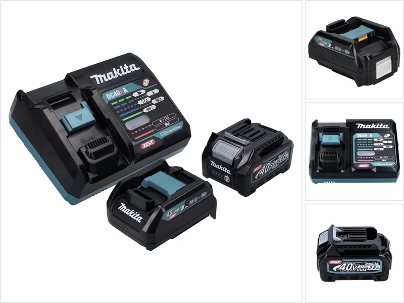 Power Source Kit 40 V max. met BL 4025 accu 2,5 Ah ( 191B36-3 ) + DC 40 RA snellader ( 191E07-8 ) + ADP10 laadadapter LXT naar XGT 14,4V 18V ( 191C10-7 ) by Makita – product image