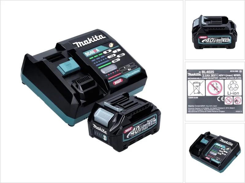 Power Source Kit 40 V max. met BL 4025 accu 2,5 Ah XGT ( 191B36-3 ) + DC 40 RA snellader XGT LXT ( 191E07-8 ) by Makita – product image
