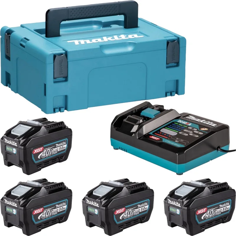 Power Source Kit 4x BL 4050 F accu 40 V max. 5.0 Ah XGT + DC 40 RA lader + Makpac von Makita – Produktbild