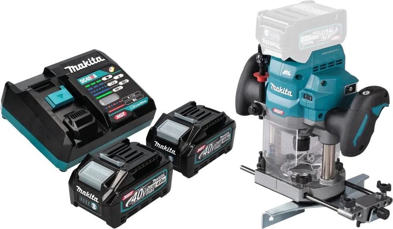 RP 001 GM201 Draadloze bovenfrees 40 V max. 12 mm borstelloos + 2x accu 4.0 Ah + lader van Makita – productafbeelding