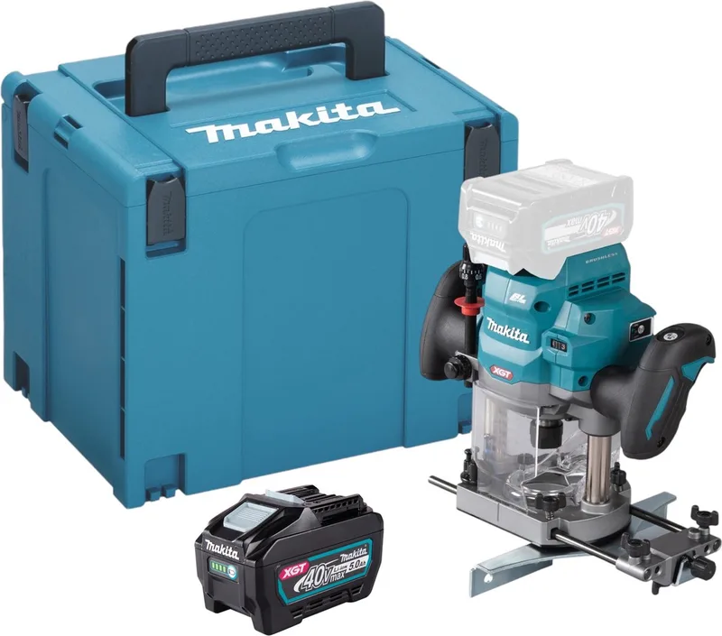 RP 001 GT101 Draadloze bovenfrees 40 V max. 12 mm borstelloos + 1x accu 5.0 Ah + Makpac - zonder lader de Makita – image du produit