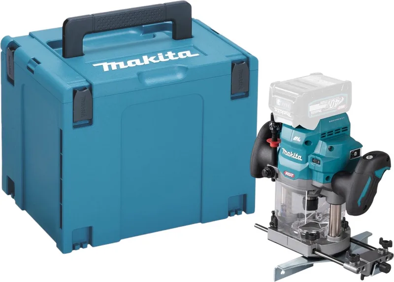 RP 001 GZ01 Draadloze bovenfrees 40 V max. 12 mm borstelloos + Makpac - zonder accu, zonder oplader von Makita – Produktbild