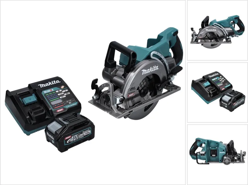 RS 001 GM1 accu-handcirkelzaag 40 V max. 185 mm borstelloos + 1x accu 4,0 Ah + oplader de Makita – image du produit