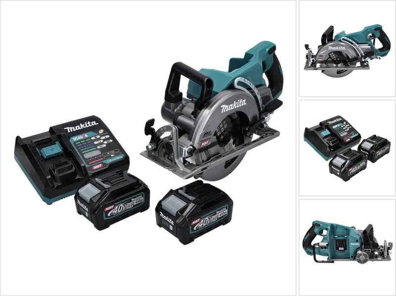 RS 001 GM2 accu-cirkelzaag 40 V max. 185 mm borstelloos + 2x accu 4,0 Ah + oplader fra Makita – produktbillede
