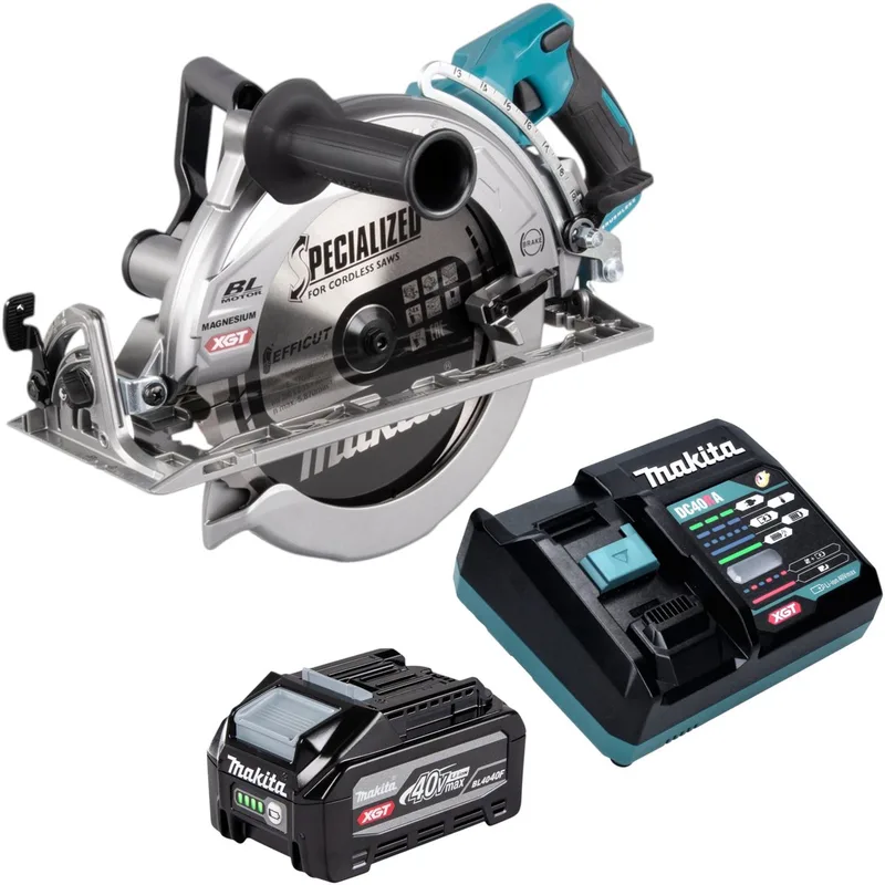 RS 002 GU101 accu-handcirkelzaag 40 V max. 260 mm borstelloos + 1x accu 4,0 Ah + oplader från Makita – produktbild