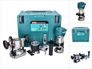 RT0702CX2J - Freesmachine, bovenfrees, trimmer in Mbox- Zilver - 710W - 8mm van Makita, Blauw – productafbeelding 1 van 6