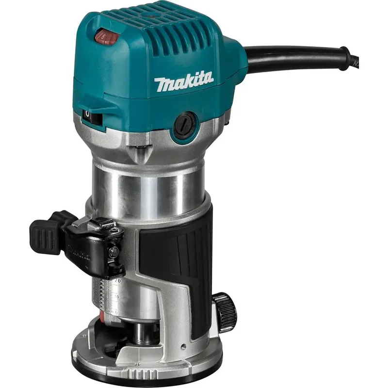 RT0702CX2J - Freesmachine, bovenfrees, trimmer in Mbox- Zilver - 710W - 8mm van Makita, Blauw – productafbeelding 3 van 6