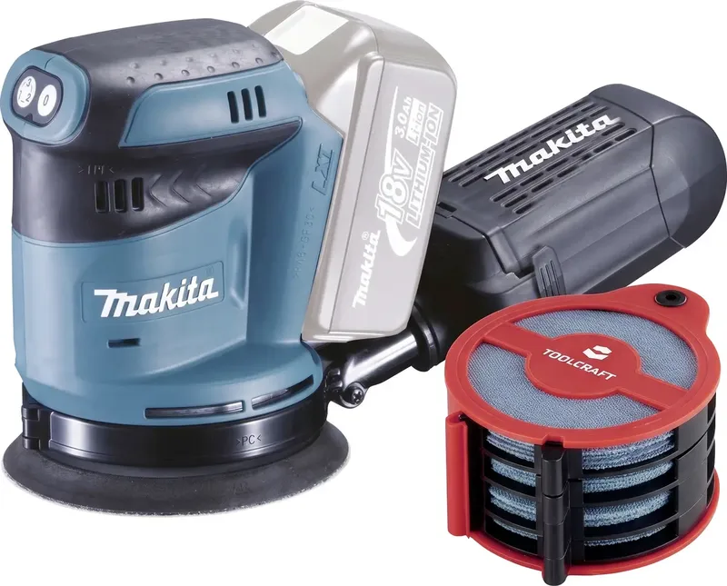 Schleifset Makita DBO180Z+TO-10674222 Akku-Exzenterschleifer ohne Akku 18 V Ø 125 mm van Makita – productafbeelding 1 van 5