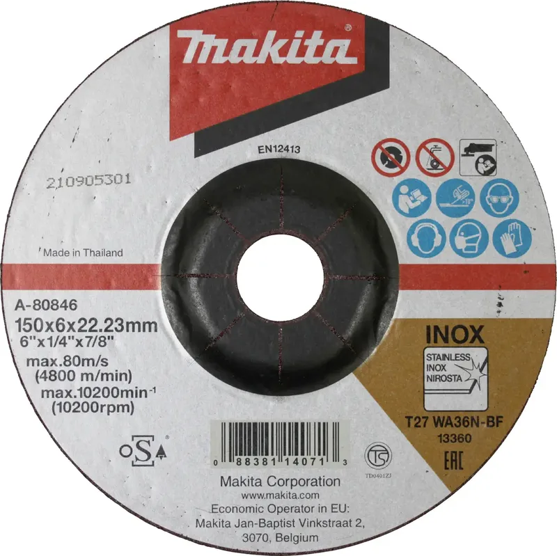 Schruppscheibe 150mm A-80846 Schruppscheibe 150 mm 1 St. Edelstahl (rostfrei) de Makita – image du produit