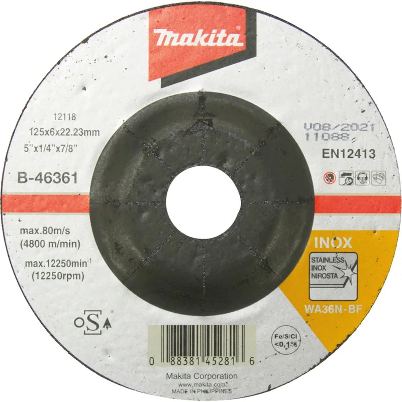 slijpschijf 125 x 6 mm INOX - B-46361 by Makita – product image