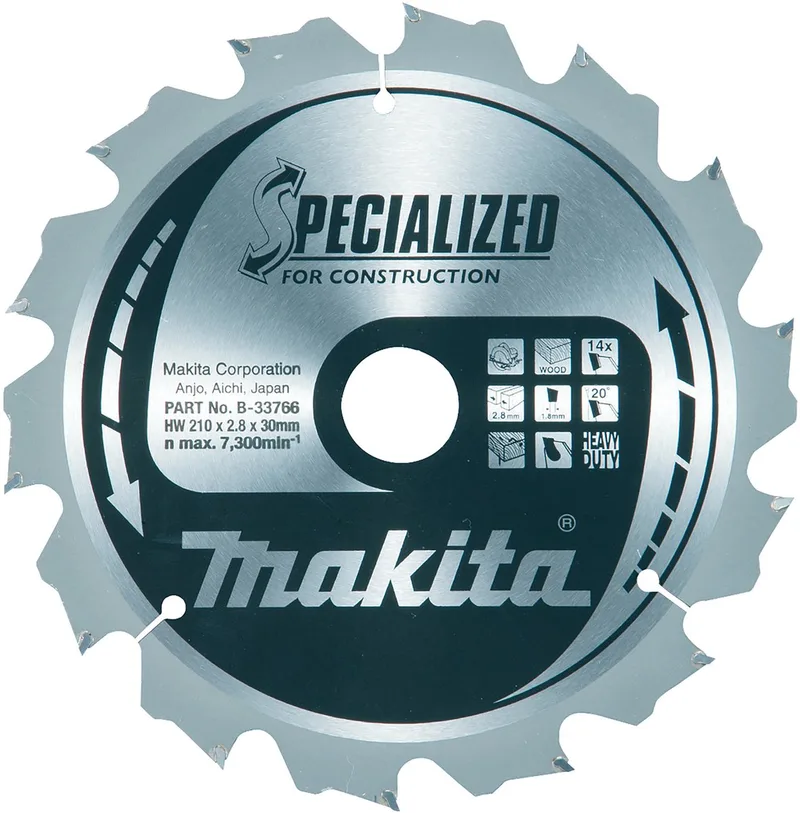 SPECIALIZED Zaagblad 210x30x14Z B-33766 by Makita – product image
