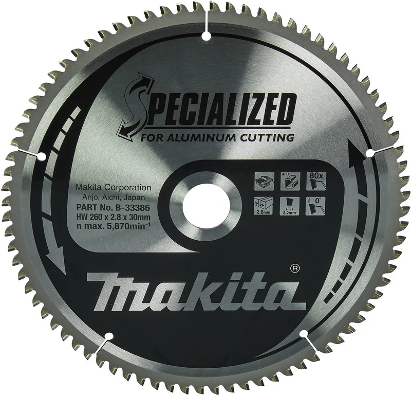 SPECIALIZED Zaagblad 260x30x80T - B-33386 von Makita – Produktbild