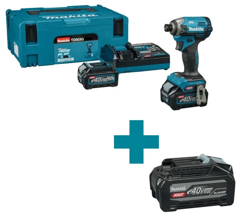 TD003GD201 Accu slagschroevendraaier 210Nm XGT 40V Max 2.5Ah in Mbox von Makita, Türkis – Produktbild