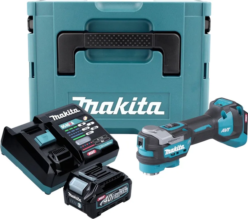 TM 001 GD101 Snoerloos multifunctioneel gereedschap 40 V max. Starlock Max borstelloos + 1x oplaadbare accu 2,5 Ah + lader + Makpac van Makita – productafbeelding