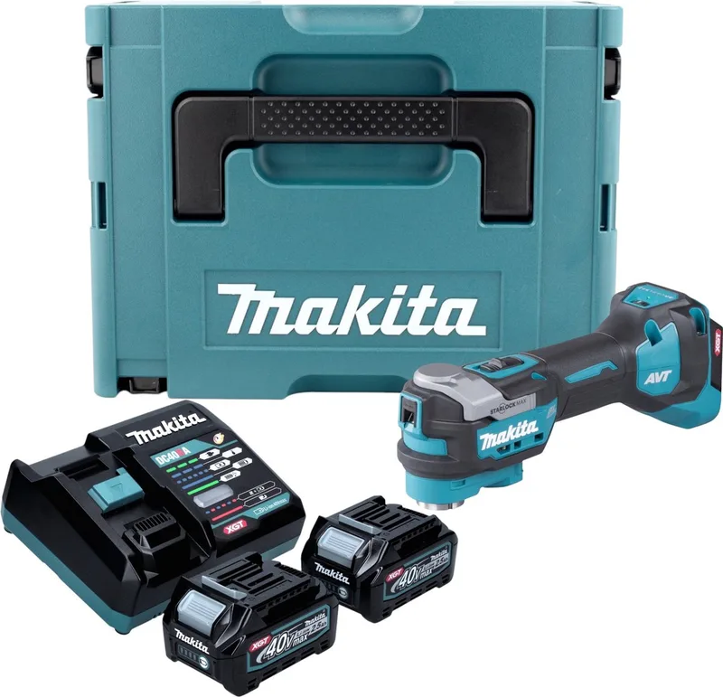 TM 001 GD201 Snoerloos multifunctioneel gereedschap 40 V max. Starlock Max Brushless + 2x oplaadbare accu 2,5 Ah + lader + Makpac von Makita – Produktbild