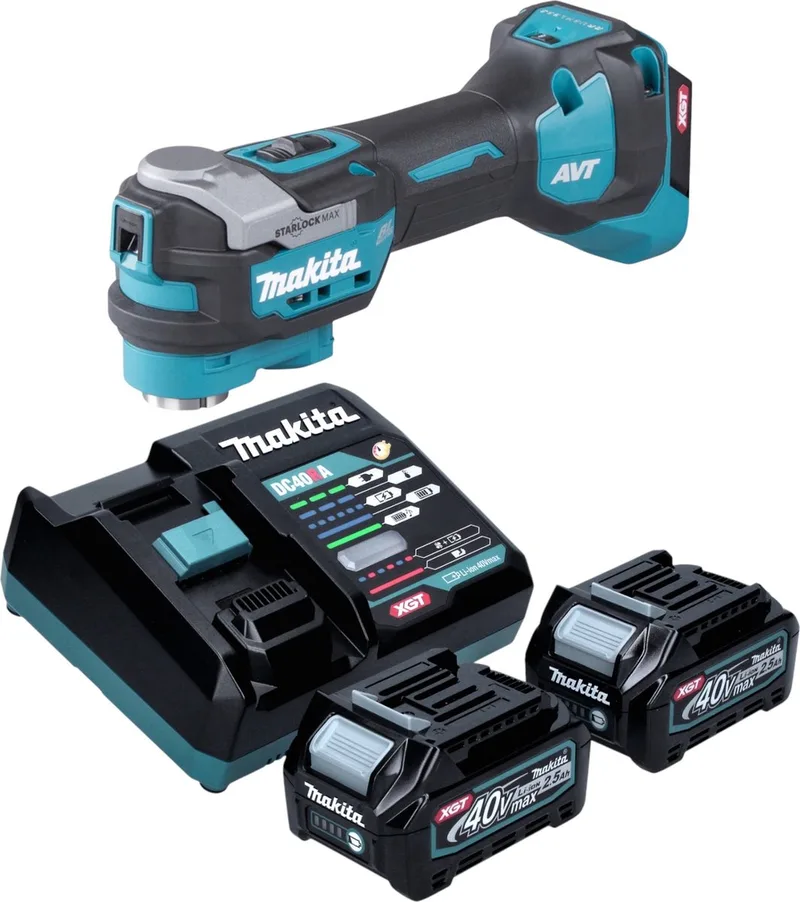 TM 001 GD201 Snoerloos multifunctioneel gereedschap 40 V max. Starlock Max borstelloos + 2x oplaadbare accu 2,5 Ah + lader by Makita – product image