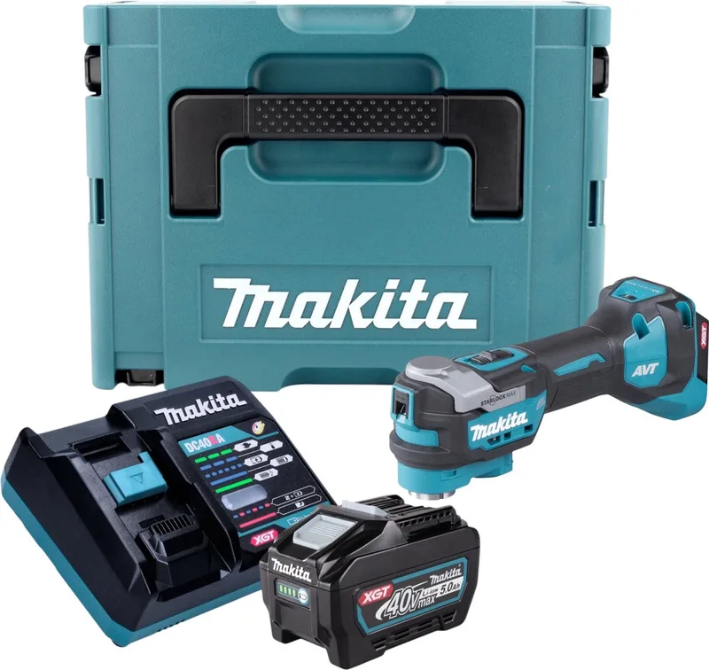 TM 001 GT101 Accu multifunctioneel gereedschap 40 V max. Starlock Max Brushless + 1x oplaadbare accu 5.0 Ah + lader + Makpac fra Makita – produktbillede