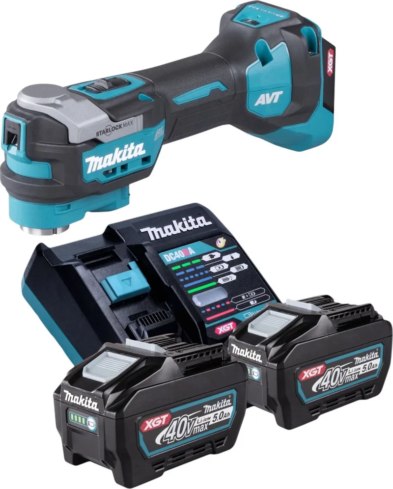 TM 001 GT201 Accu multifunctioneel gereedschap 40 V max. Starlock Max Brushless + 2x oplaadbare accu 5.0 Ah + lader by Makita – product image
