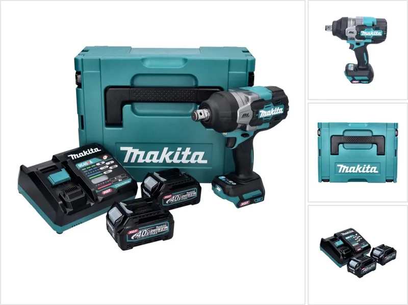TW 001 GD201 Accu-slagmoersleutel 40 V max. 1800 Nm Borstelloos XGT + 2x oplaadbare accu 2,5 Ah + lader + Makpac van Makita – productafbeelding