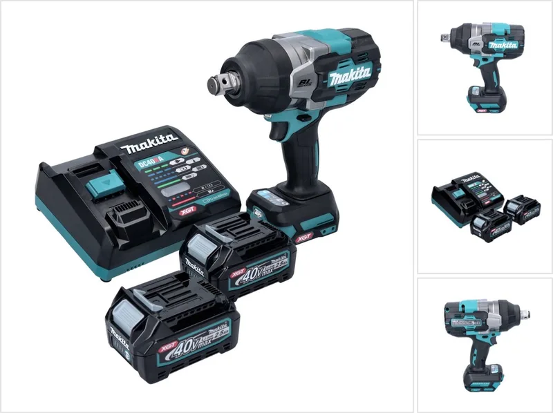 TW 001 GD201 Accu-slagmoersleutel 40 V max. 1800 Nm Borstelloos XGT + 2x oplaadbare accu 2,5 Ah + lader van Makita – productafbeelding