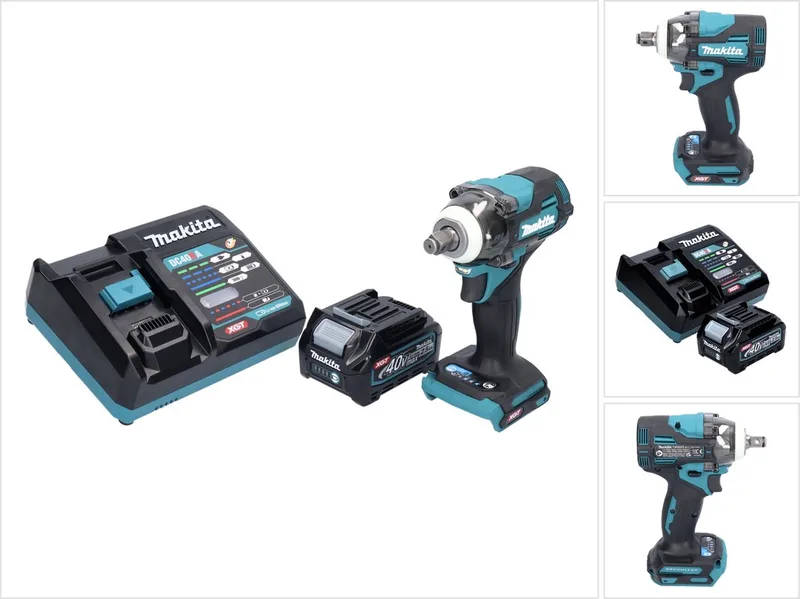 TW 004 GD1 accu-slagmoersleutel 40 V max. 1/2" 350 Nm XGT Brushless + 1x accu 2,5 Ah + oplader van Makita – productafbeelding