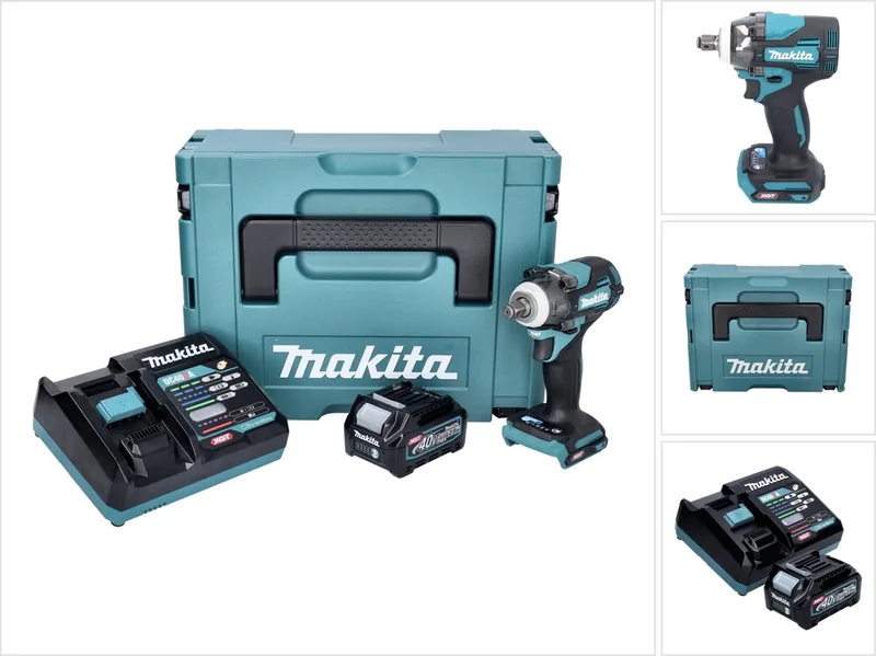 TW 004 GD101 accu-slagmoersleutel 40 V max. 1/2" 350 Nm XGT Brushless + 1x accu 2,5 Ah + oplader + Makpac de Makita – image du produit