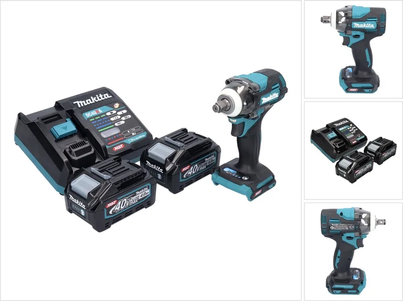 TW 004 GM2 accu-slagmoersleutel 40 V max. 1/2" 350 Nm XGT borstelloos + 2x accu 4,0 Ah + oplader de Makita – image du produit
