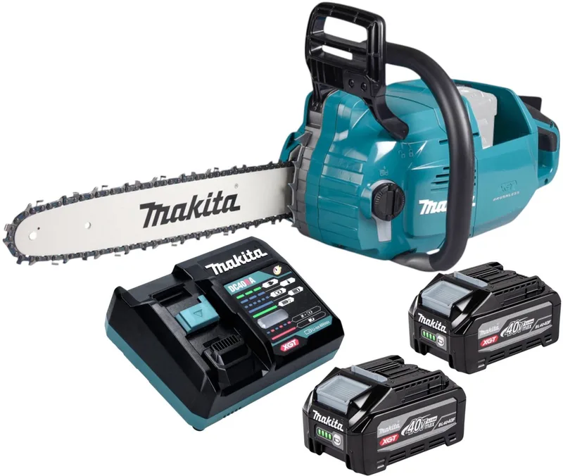 UC 015 GU201 accukettingzaag 40 V max. 35 cm borstelloos + 2x accu 4,0 Ah + oplader från Makita – produktbild