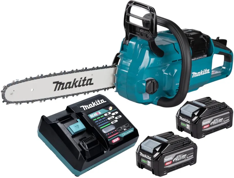 UC 025 GU201 accukettingzaag 40 V max. 35 cm borstelloos + 2x accu 4,0 Ah + oplader de Makita – image du produit