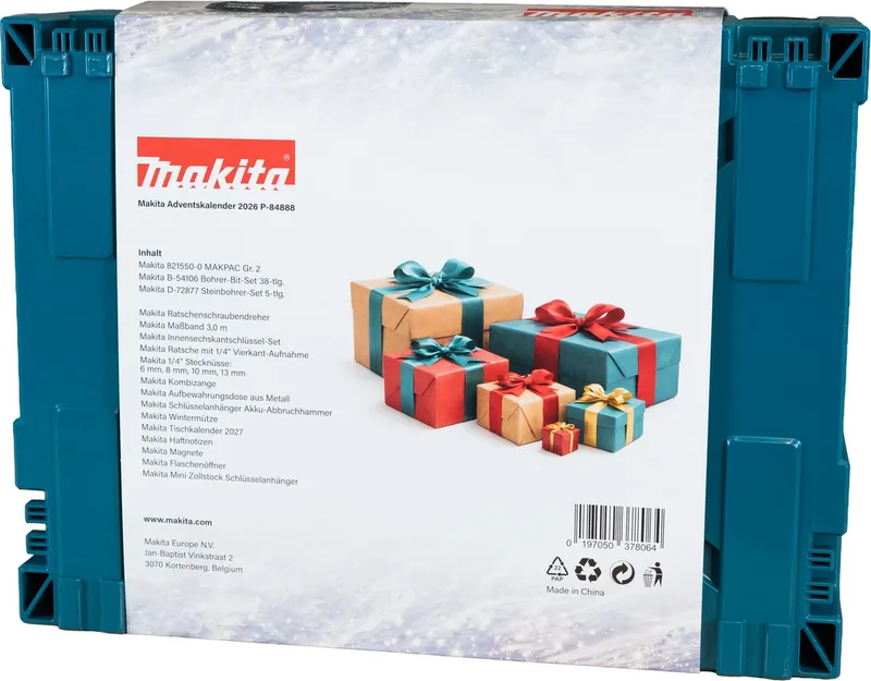 Werkzeugset Makita Adventskalender 2026 P-84888, Werkzeug-Set von Makita, Schwarz – Produktbild 5 von 5