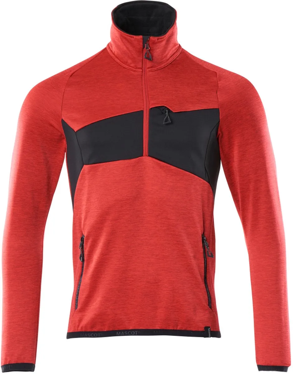 Accelerate Fleecetrui met korte rits 18003-316 - signaalrood/zwart de Mascot, Signaalrood, Noir, XXL – image du produit