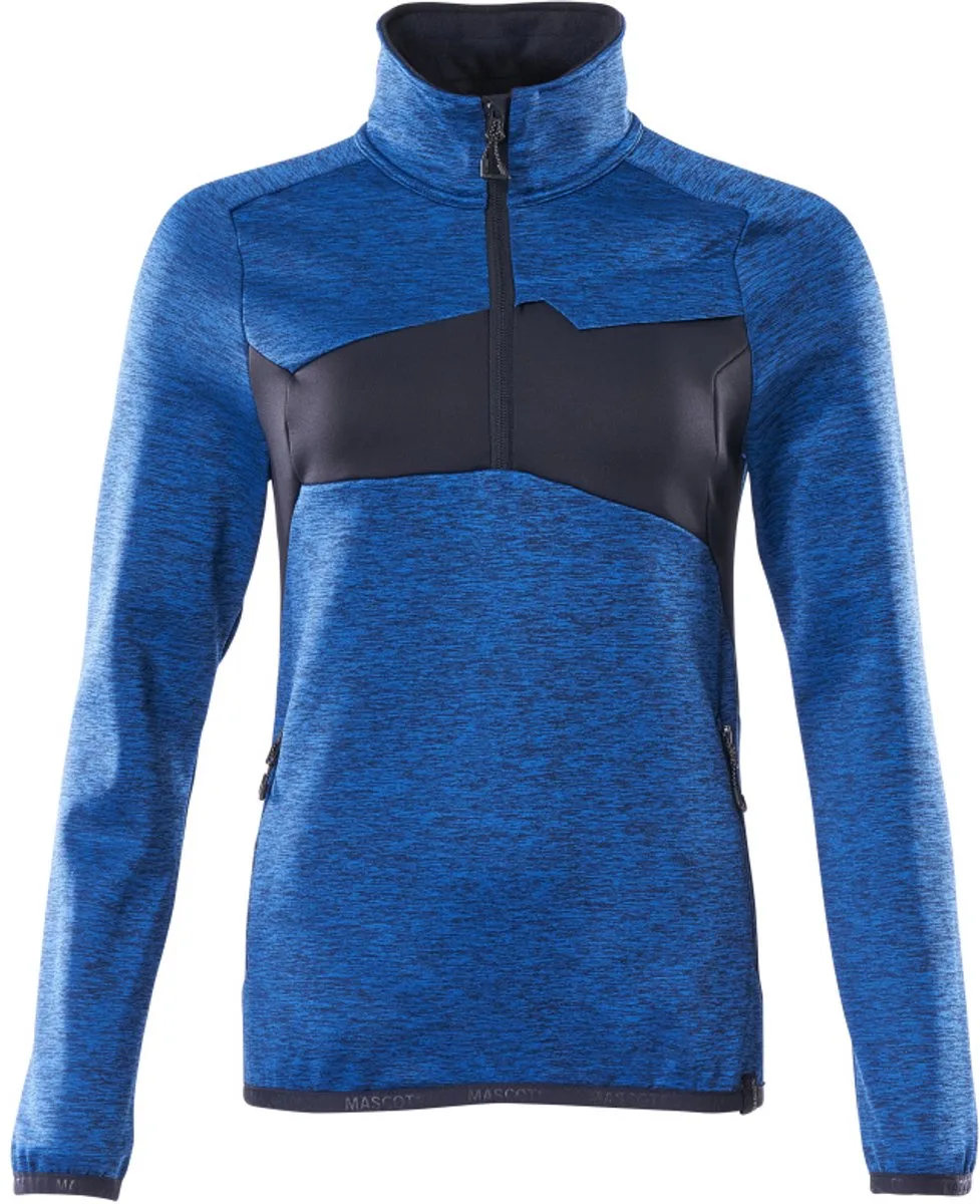 Accelerate Fleecetrui met korte rits 18053-316 - helder blauw/donkermarine van Mascot, Helder blauw, Donkermarine, XXL – productafbeelding