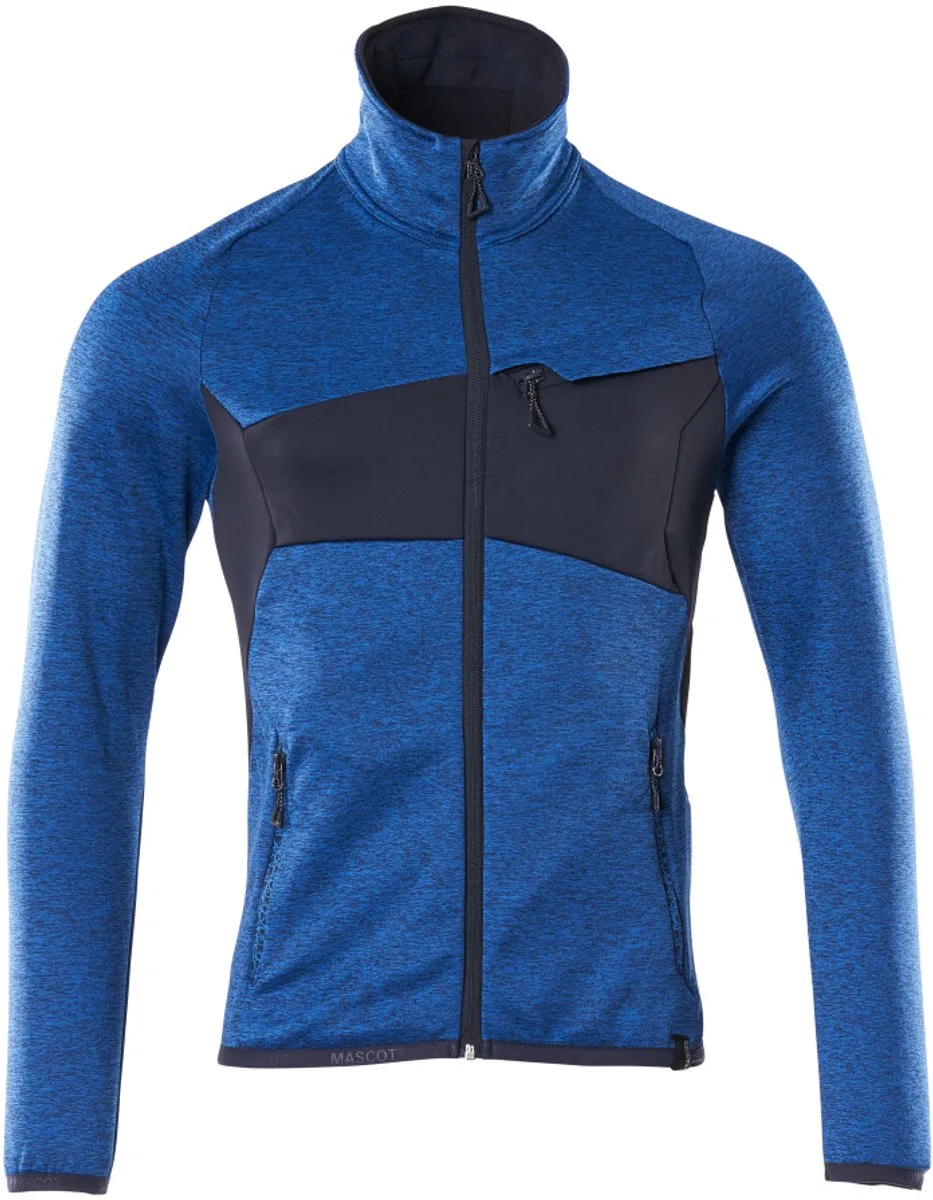 Accelerate Fleecetrui met rits 18103-316 - helder blauw/donkermarine van Mascot, Helder blauw, Donkermarine, L – productafbeelding
