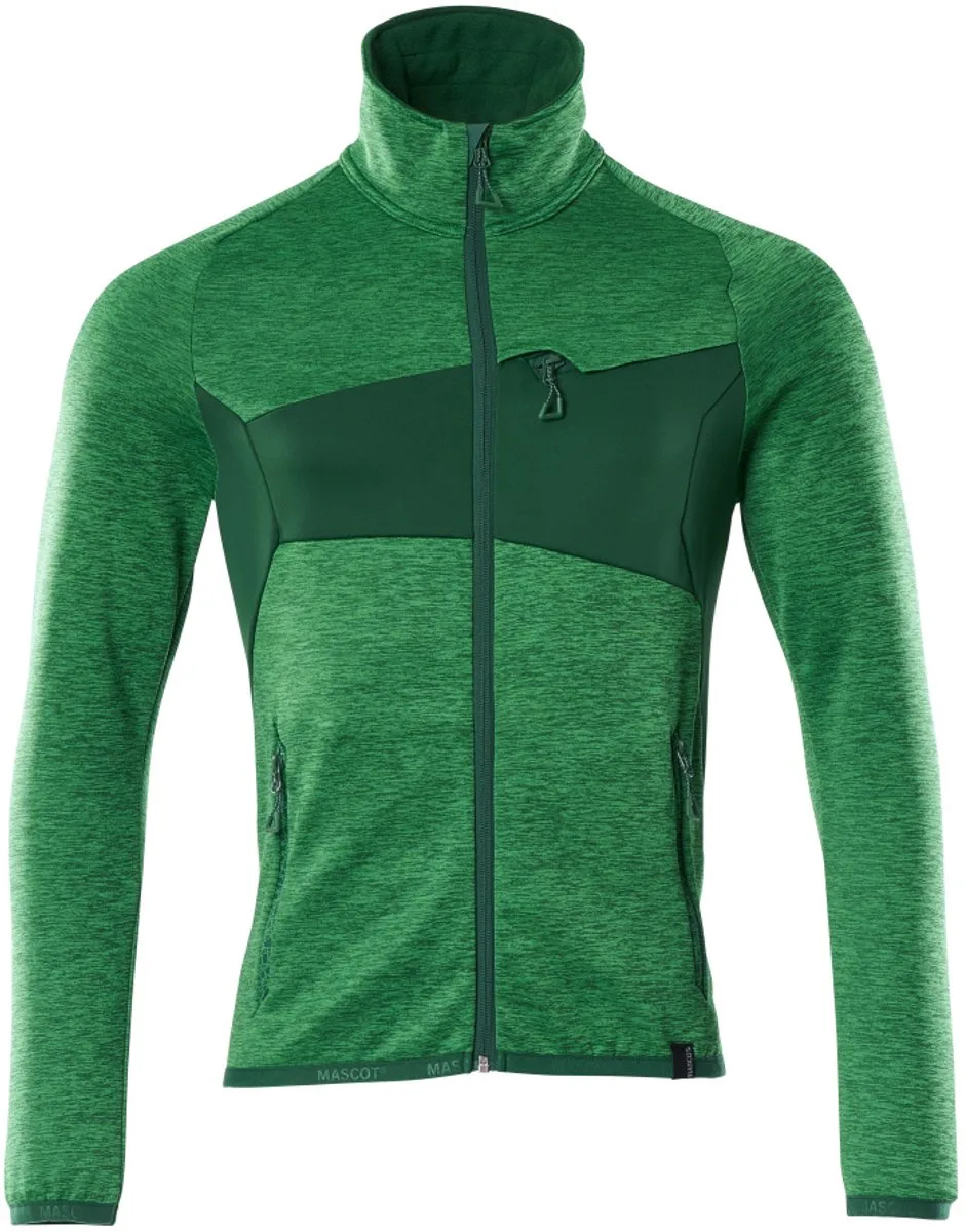 Accelerate Fleecetrui met rits 18103-316 - helder groen/groen van Mascot, Helder groen, Groen, XXL – productafbeelding