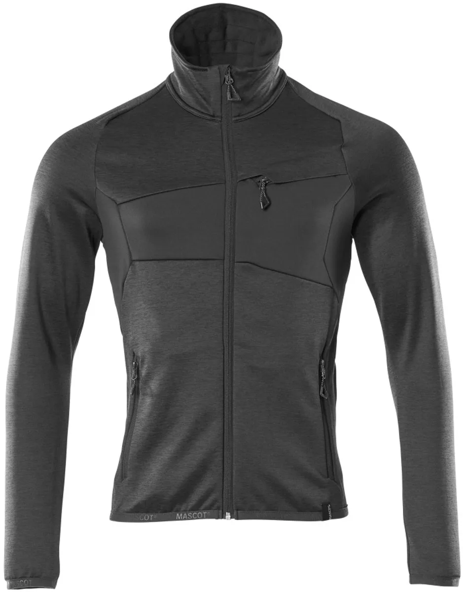 Accelerate Fleecetrui met rits 18103-316 - Zwart von Mascot, Schwarz, XS – Produktbild