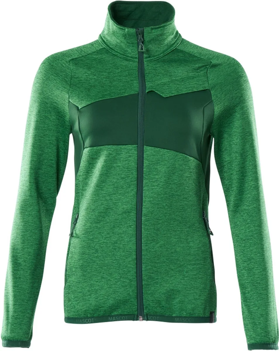 Accelerate Fleecetrui met rits 18153-316 - helder groen/groen van Mascot, Helder groen, Groen, XXL – productafbeelding
