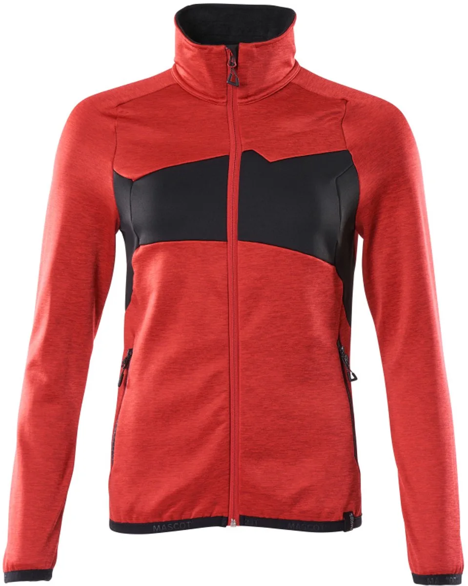 Accelerate Fleecetrui met rits 18153-316 - signaalrood/zwart de Mascot, Signaalrood, Noir, XXL – image du produit