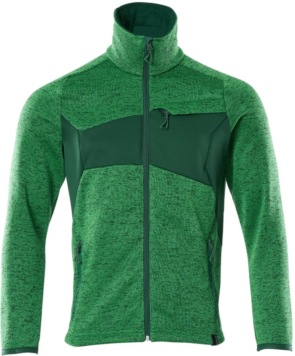 Accelerate Gebreide trui met rits 18105-951 - helder groen/groen fra Mascot, Helder groen, Grøn, XXL – produktbillede